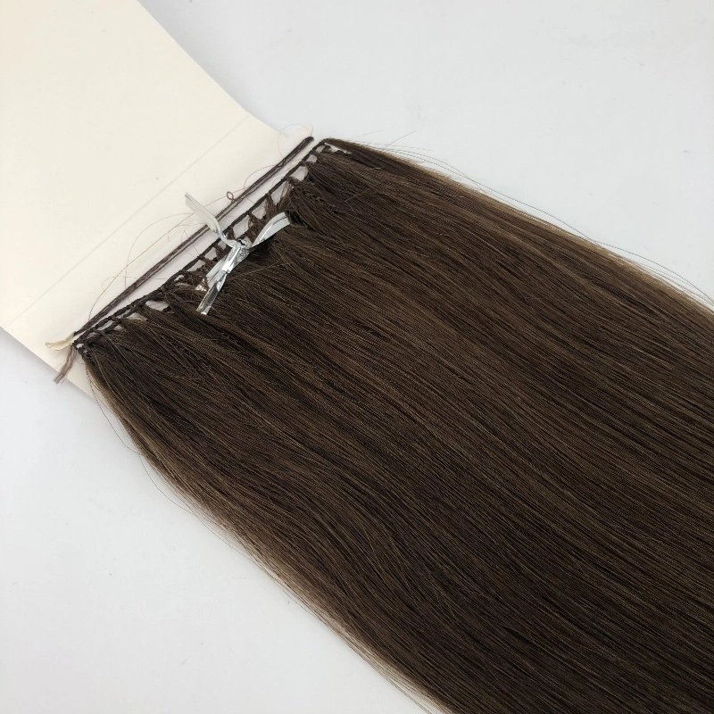 Factory Supply top remy human hair medium brown feather twins hair extensions for woman HJ 056